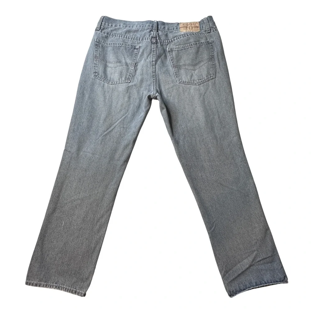IZOD Jeans Mens 37x27 Blue‎ Slim Straight Fit Distressed Ripped Denim Pants